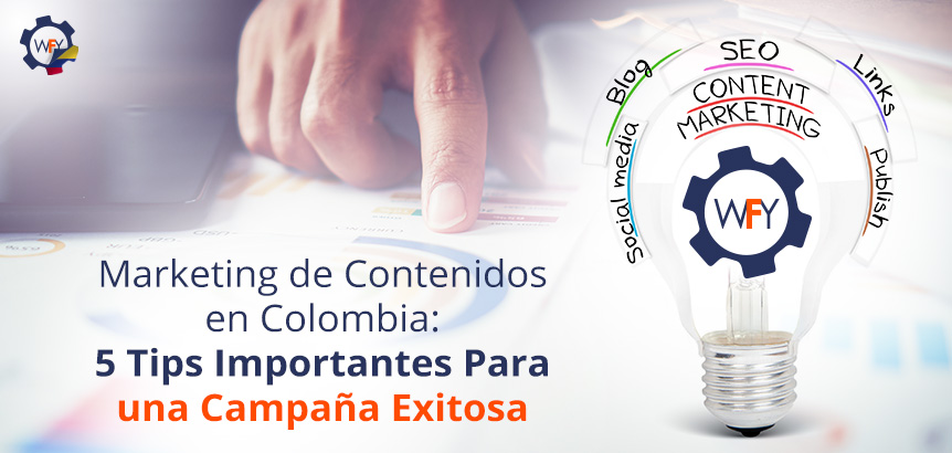 Bombillo con Engranaje de WebFindYou y Nombres de Estrategias de Marketing de Contenidos