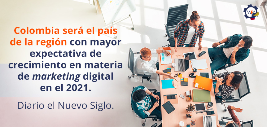 Equipo de Trabajo Planteando sus Expectativas Sobre el Crecimiento del Marketing Digital en Colombia en 2021