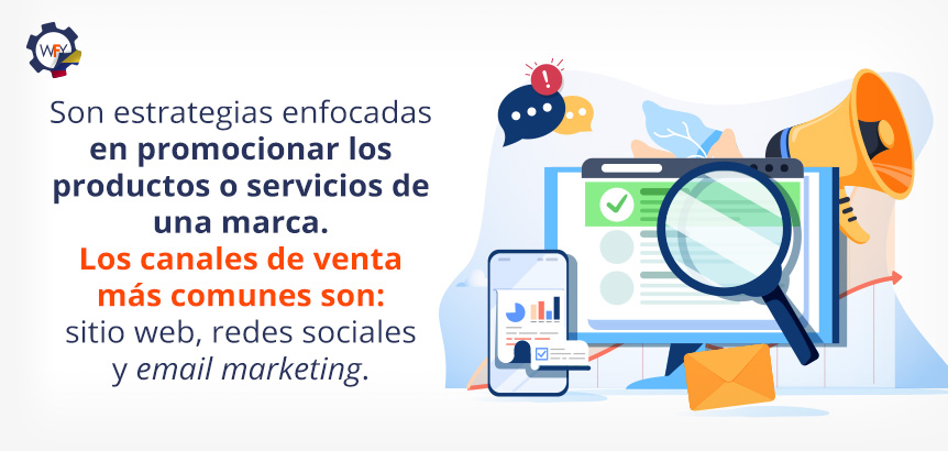 Elementos Grficos que Representan las Estrategias de Marketing Digital Para Promocionar una Marca o Producto