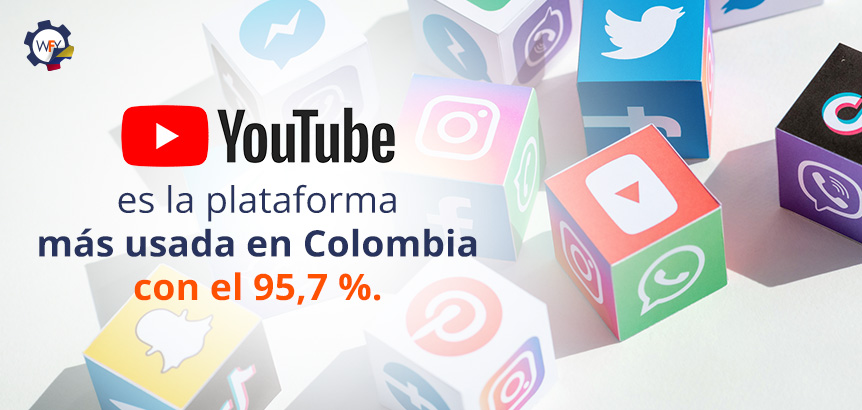 Cubos que Representan las Redes Sociales en Colombia y a YouTube Como la Plataforma más Usada