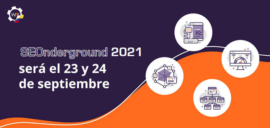 Cuatro conos que Representan los Temas del SEOnderground 2021 el 23 y 24 de Septiembre