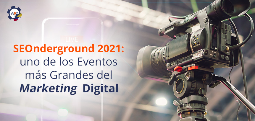 Cámara de Estudio Grabando Escena de Smartphone Live Sobre el Evento SEOnderground 2021 de Marketing Digital