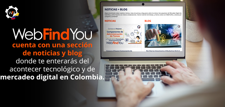 Empresaria Revisando Seccin de Noticias y Blog de WebFindYou Para Enterarse del Acontecer Tecnolgico en Colombia