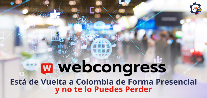 Toma Borrosa que Representa el Evento Presencial en Colombia con Logo de WebCongress