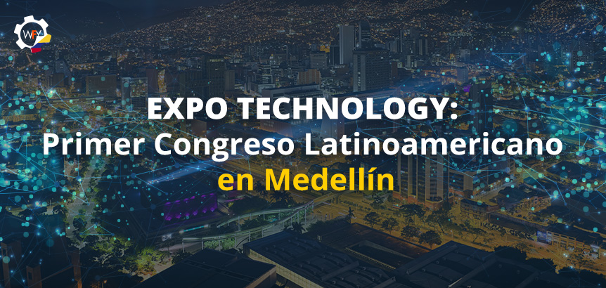 Fondo de Medellín de Noche Donde Será la Expo Technology: Primer Congreso Latinoamericano