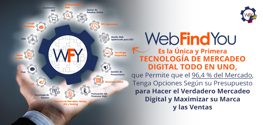 WebFindYou es la Única y Primera Tecnología de Mercadeo Digital Todo en Uno en Colombia