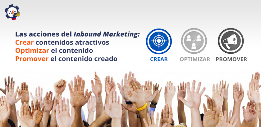 La Palabra Mágica del Inbound Marketing es Atraer; las Marcas Deben Alcanzar a sus Clientes Las Acciones del Inbound Marketing: Crear Contenidos Atractivos, Optimizar el Contenido, Promover el Contenido Creado