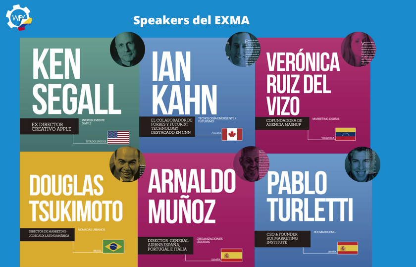 Speakers del EXMA: Ken Segall, Ian Kahn, Vernica Ruiz, Douglas Tsukimoto, Arnaldo Muoz, Pablo Turletti