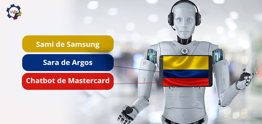 Sami de Samsung; Sara de Argos y Chatbot de Mastercard