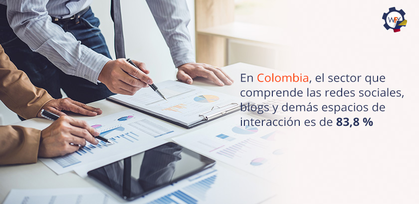En Colombia, el Sector que Comprende las Redes Sociales y Blog Posts es de 83,8 %