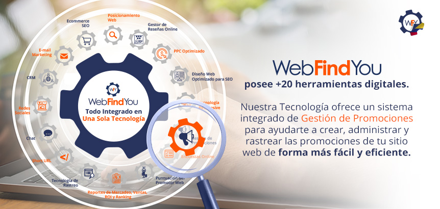 WebFindYou Ofrece un Sistema Integrado de Gestión de Promociones Para Ayudarte a Crearlas, Administrarlas y Rastrearlas