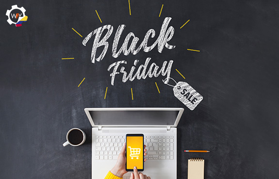 Black Friday con Manos Comprando en Smartphone