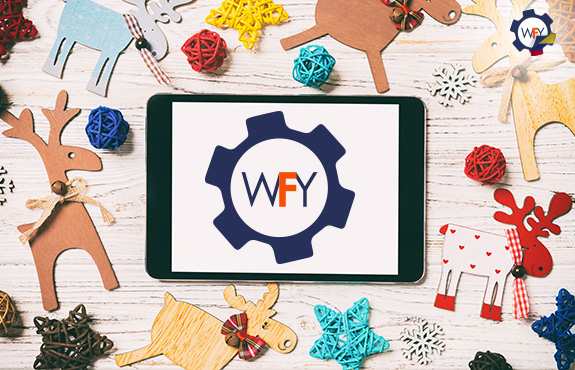 Tablet con Logo de WebFindYou Navidad