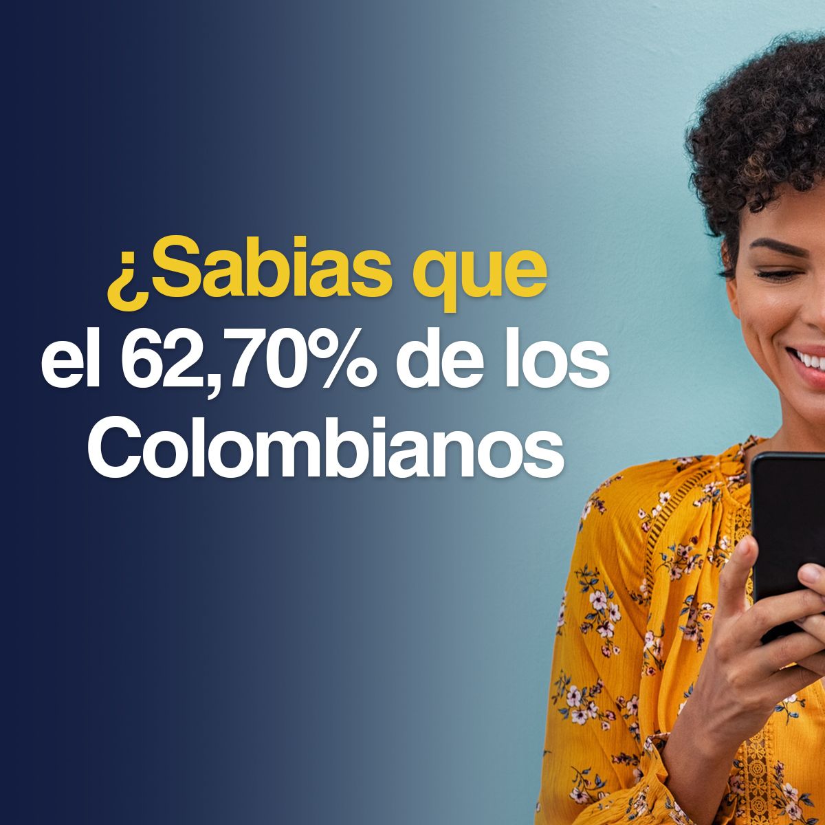 ¿Sabias que el 62,70% de los Colombianos
