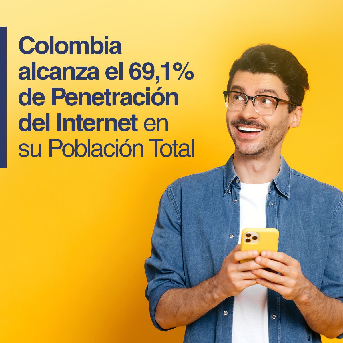 Colombia alcanza el 69,1% de Penetración del Internet en su Población Total