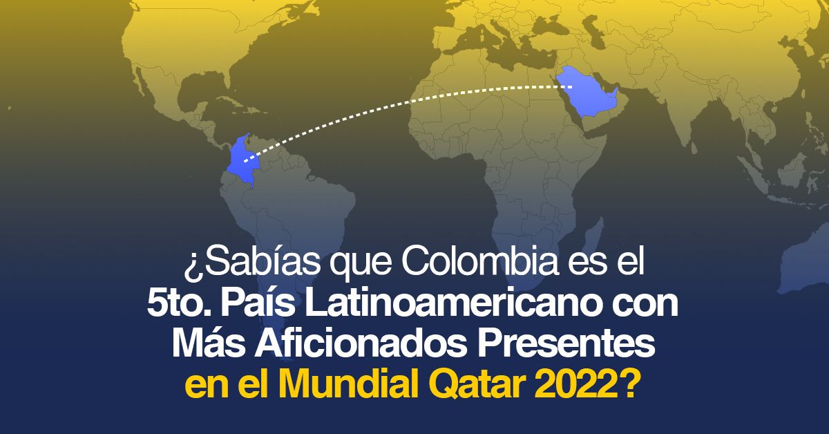 ¿Sabías que Colombia es el 5to. País Latinoamericano con Más Aficionados Presentes en el Mundial Qatar 2022?