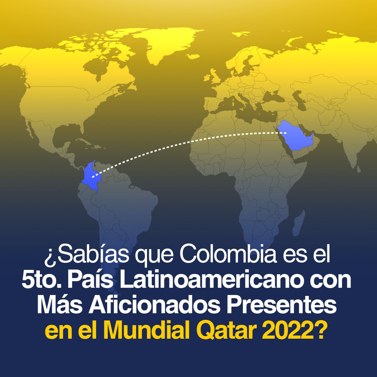¿Sabías que Colombia es el 5to. País Latinoamericano con Más Aficionados Presentes en el Mundial Qatar 2022?