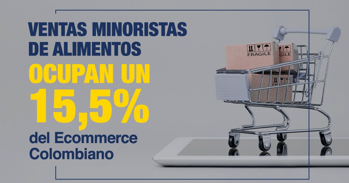 Ventas Minoristas de Alimentos Ocupan un 15,5% del Ecommerce Colombiano